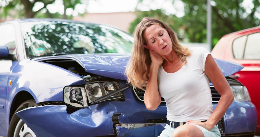 Woman With A Neck Injury After An Accident